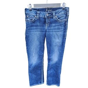 Silver Jeans Santorini W27 Medium Wash Cropped Denim Jeans L1509SCM314 Z591